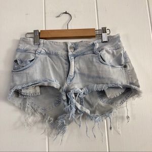 Brandy Melville Light Blue Distressed Shorts